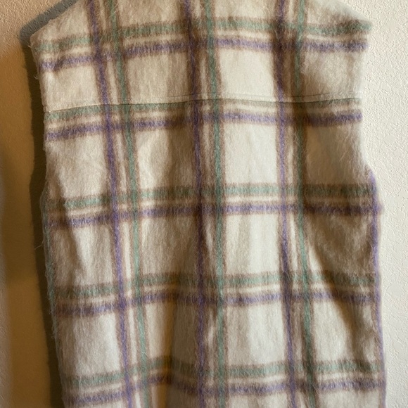 FRNCH Paris Sophie Wool Blend Brushed Plaid Preppy Academia Gorpcore Vest Size L - Picture 11 of 14